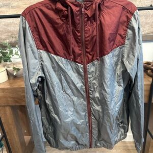 Zine Clothing Maroon and Silver Windbreaker Jacket